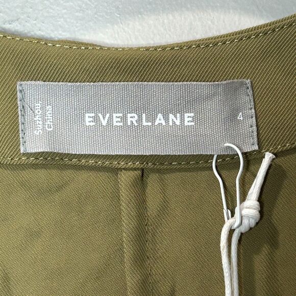 Everlane Japanese GoWeave Long Sleeve Mini Wrap Dress Olive Green Women's 4 NWT - Picture 10 of 11